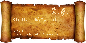 Kindler Gábriel névjegykártya